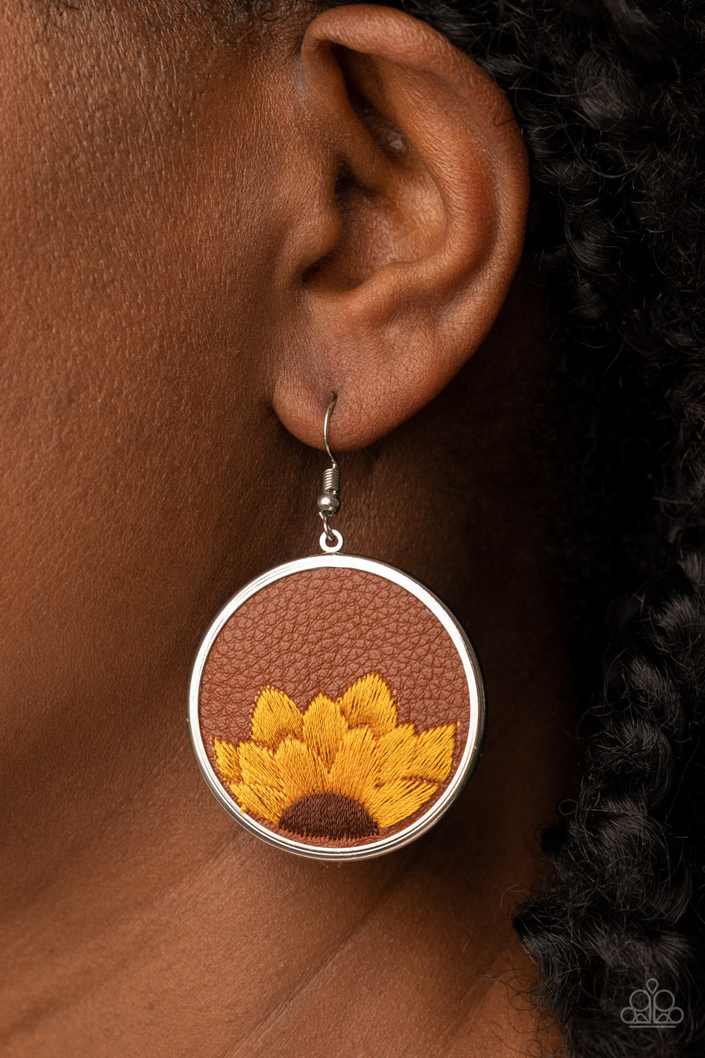 Sun-Kissed Sunflowers - Brown Earrings - Paparazzi